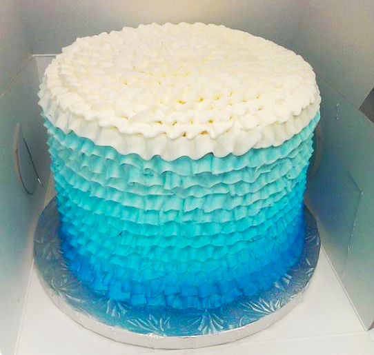 Tiffany Blue Ombre Ruffle CAKE! | Tiffany Blue Ombre Ruffle CAKE! | By The  Icing Artist | Facebook